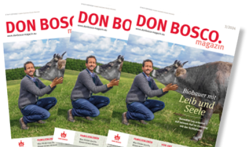 Cover Don Bosco Magazin 3/2024 mit Landwirt Benedikt Ley